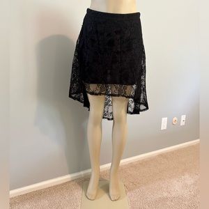 Hi Low Black Lace Overlay Skirt Bodycon Forever 21 M
